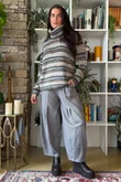 Oxford Stretch Herringbone Box Pleat Pant Mid Grey